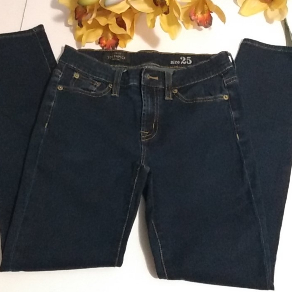 J. CREW DARK BLUE TOOTHPICK JEANS SIZE 25 - Picture 4 of 8